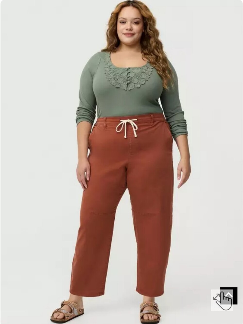High-Rise Twill Barrel Pant